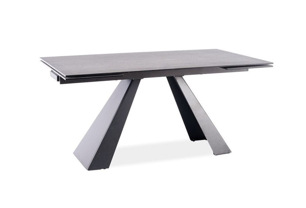 Veneti Rozkladací jedálenský stôl GEDEON 1 - 120x80, tmavo šedý / matný čierny
